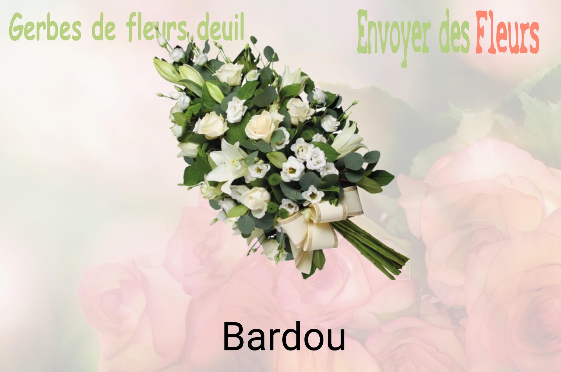 Gerbe de fleurs de deuil livrée à Bardou